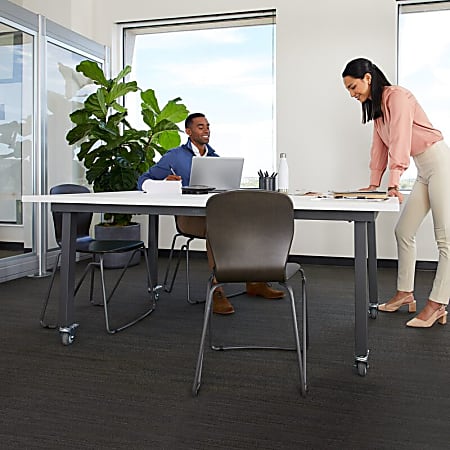 VARI Rectangular Conference Table 30 12 H x 72 W x 42 D WhiteSlate ...