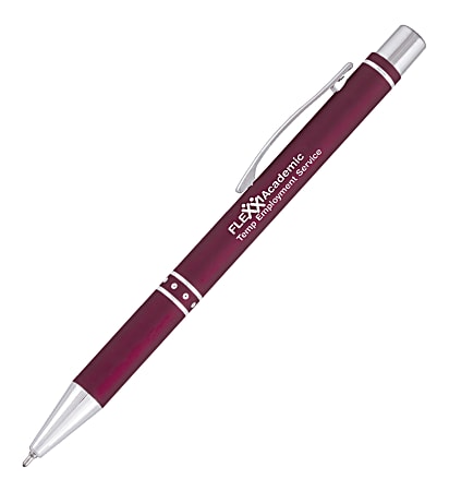 Custom Promotional Chrome Accent Softex Gel Pen, Medium Point