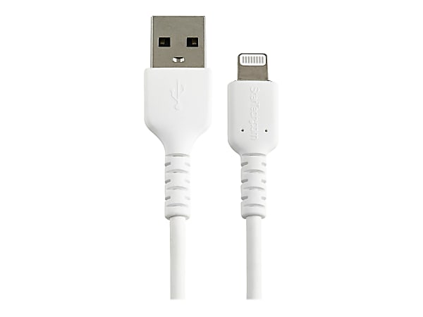 StarTech.com 6 inch/15cm Durable White USB-A to Lightning Cable, Rugged Heavy Duty Charging/Sync Cable for Apple iPhone/iPad MFi Certified