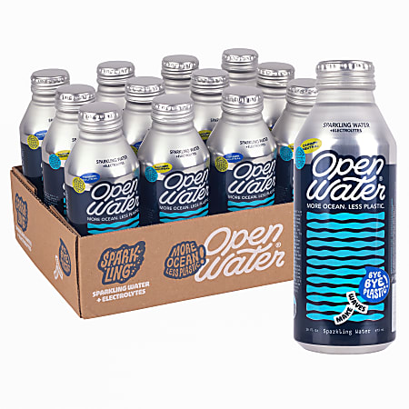 Open Water Sparkling Water Bottles, 16 Oz, Case Of 12 Bottles