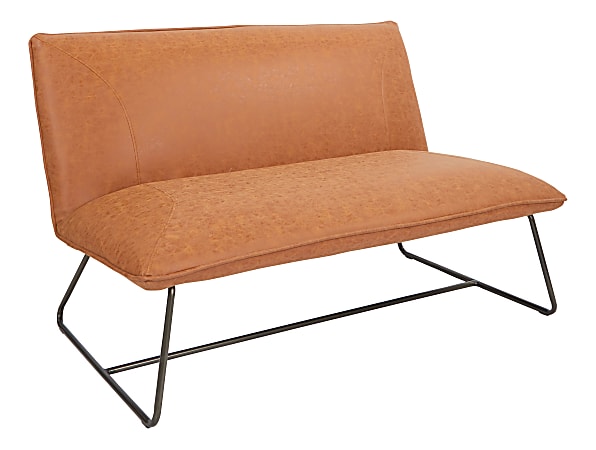 Office Star™ Avenue Six Brocton Loveseat, Sand/Gunmetal Gray