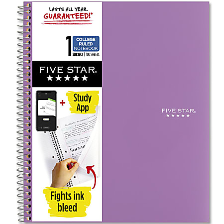 Five Star® Wire-Bound Notebook, 8-1/2" x 11", 1