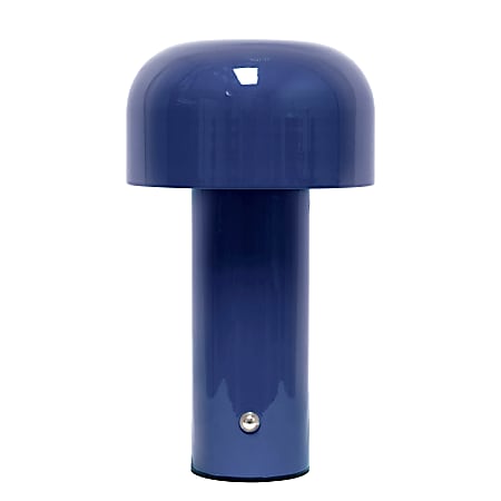 Simple Designs Mushroom Magic Mini Dome Dimming Rechargeable LED Touch Lamp, 8-5/16"H, Blue