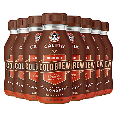 Califia Farms Cold Brew Coffee With Almond Milk, Mocha Noir, Pack Of 8 Bottles