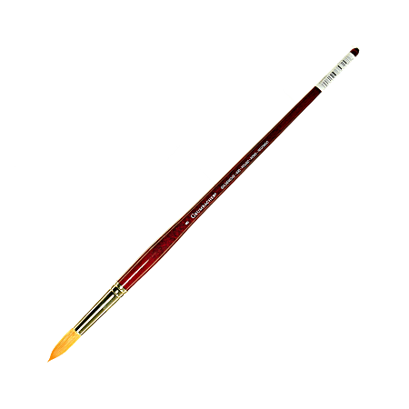Grumbacher Goldenedge Oil and Acrylic Brush, Size 8, Round Bristle, Synthetic, Red