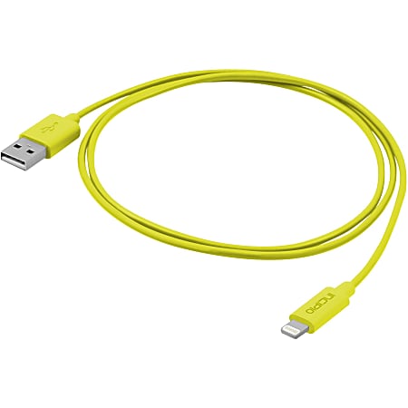 Incipio Lightning to USB Cable 1m Yellow - 3.28 ft Lightning/USB Data Transfer Cable for iPad, iPad Air, iPad mini, iPhone, iPod - First End: 1 x Lightning Male Proprietary Connector - Second End: 1 x Type A Male USB - Yellow