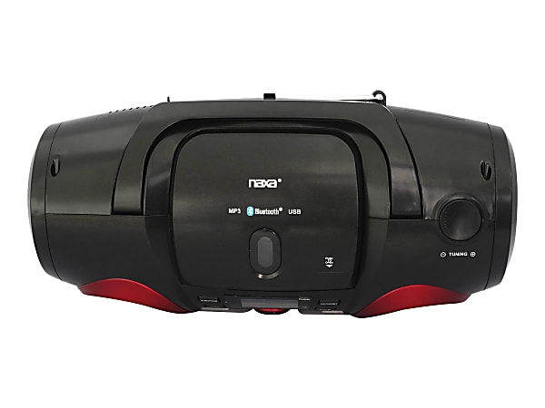 Naxa NPB-267 MP3/CD Boombox With Bluetooth®, 7”H x 8-13/16”W x 17”D, Black