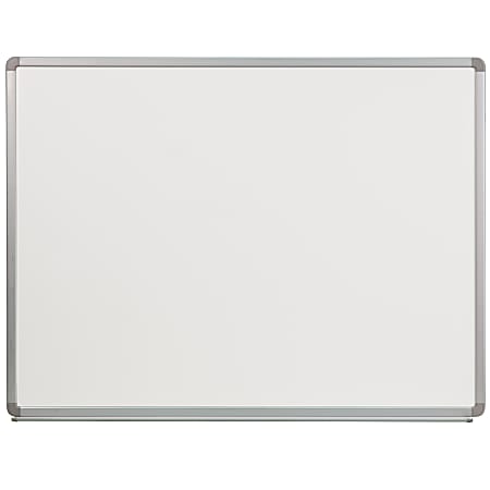 Flash Furniture Porcelain Magnetic Dry-Erase Whiteboard, 36" x 48", Aluminum Frame With Silver Finish