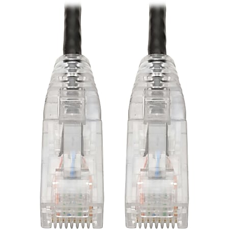 Tripp Lite Cat6 UTP Patch Cable (RJ45) - M/M, Gigabit, Snagless, Molded, Slim, Black, 8 in - First End: 1x R - N201S8NBK