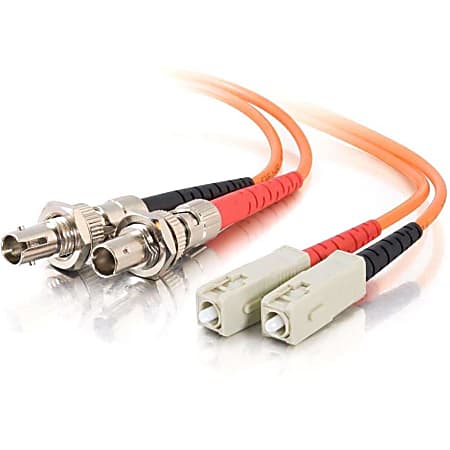 C2G 1ft Multimode ST Female to SC Male Fiber Adapter Cable - SC Male - ST Female - 1ft - Orange
