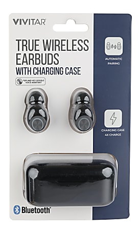 Vivitar True Wireless Bluetooth&reg; Earbuds, Black
