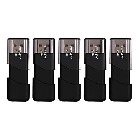PNY Attache 3 USB 2.0 Flash Drives, 64GB,