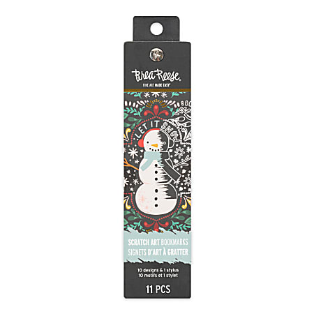 Brea Reese Scratch Art Bookmark Kit, Holly Motif