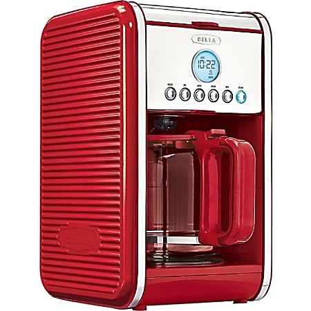 Bella Linea Collection 12 Cup Programmable Coffee Maker Red - Office Depot