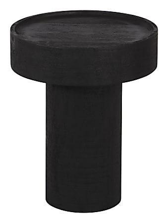 Zuo Modern Watson Mango Wood Round Side Table, 20”H x 16”W x 16”D, Black