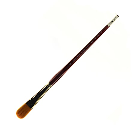 Grumbacher Goldenedge Oil and Acrylic Brush, Size 12, Filbert Bristle, Synthetic, Brown