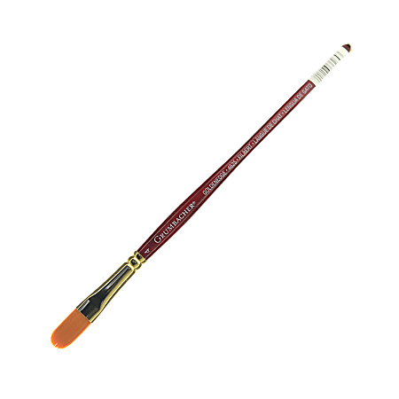 Grumbacher Goldenedge Watercolor Paint Brush, Size 4, Filbert, Synthetic Filament, Hog Hair, Silver