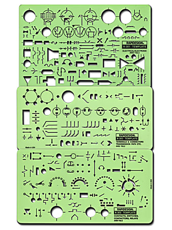 Rapidesign Electrical Drafting And Design Templates, Electrical/Electronic, Set Of 3