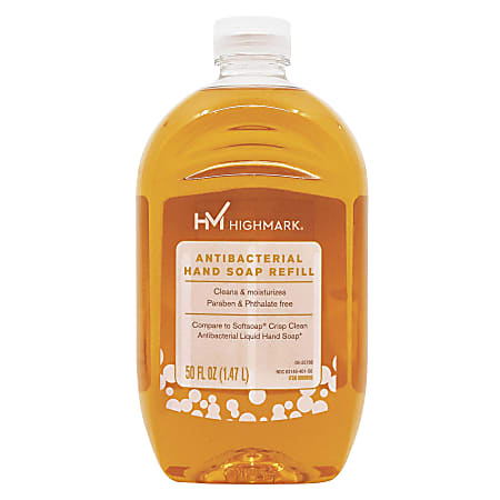 Highmark&reg; Antibacterial Liquid Hand Soap, Clean Scent, 50 Oz Refill Bottle, Orange