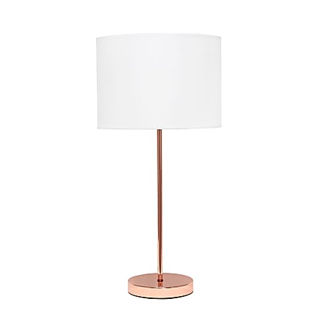 Simple Designs Stick Lamp, 22-7/16&quot;H, White/Rose Gold