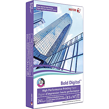 Xerox® Bold™ Multi-Use Printer & Copy Paper, 1 Ream, White, Legal (8.5" x 14"), 500 Sheets Per Ream, 24 Lb, 98 U.S. Brightness