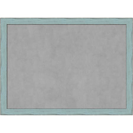 Amanti Art Magnetic Bulletin Board, Steel/Aluminum, 30" x 22", Sky Blue Rustic Wood Frame