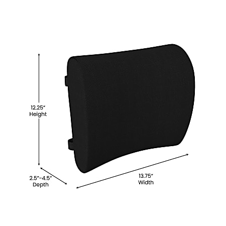 Flash Furniture Rey Lumbar Support Back Pillow With Adjustable Straps Black  - Office Depot