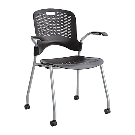 Safco® Sassy® Guest Chairs, Black/Silver, Set Of 2