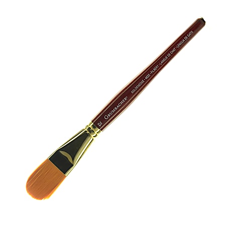 Grumbacher Goldenedge Watercolor Paint Brush, Size 12, Filbert, Synthetic Filament, Dark Red