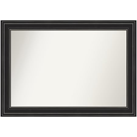 Amanti Art Non-Beveled Rectangle Framed Bathroom Wall Mirror, 29-1/2" x 41-1/2", Ridge Black