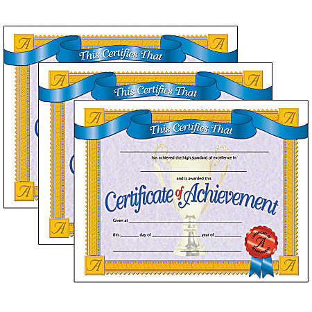 Hayes Certificates 8 12 x 11 Achievement Ribbon 30 Certificates Per