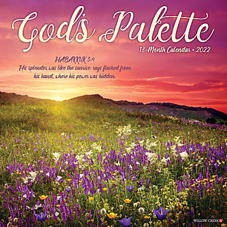 Willow Creek Press Inspirational Monthly Wall Calendar, 12" x 12", God's Palette, January To December 2022