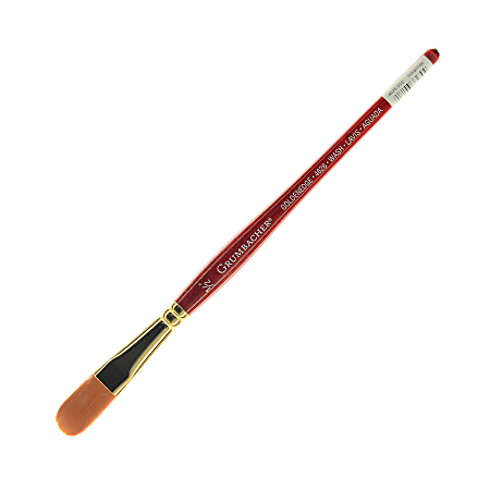 Grumbacher Goldenedge Watercolor Paint Brush, 1/2", Oval Wash, Synthetic Filament, Dark Red