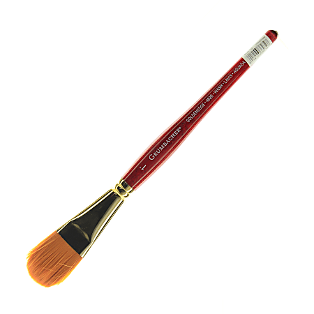 Grumbacher Goldenedge Watercolor Paint Brush, 1", Oval Wash, Synthetic Filament, Dark Red