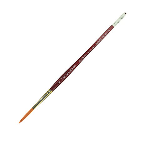 Grumbacher Goldenedge Watercolor Paint Brush, Size 6, Liner, Synthetic Filament, Dark Red