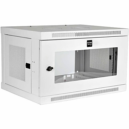 Tripp Lite SmartRack 6U Low-Profile Switch-Depth Wall-Mount Mini Rack Enclosure Clear Acrylic Window White - SRW6UWG