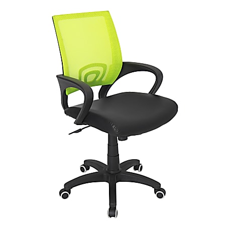 Lumisource Officer Mid-Back Chair, Black/Green/Black