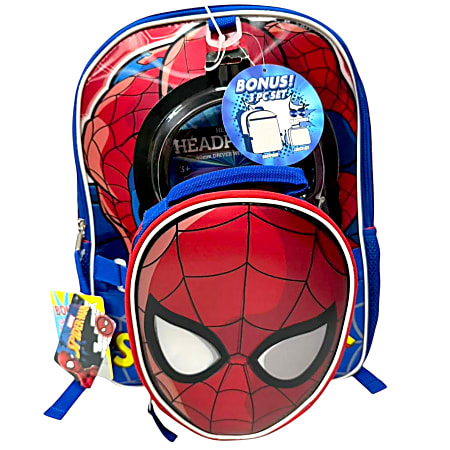 Marvel Spiderman Kid's 3-Piece Backpack Set, Red