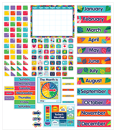 Carson Dellosa Education 1 World Calendar Bulletin Board Set, Multicolor