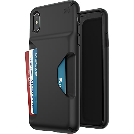 Speck Presidio Wallet iPhone Xs Max Case - For Apple Card, Banknote, iPhone Xs Max - Black - Matte - Impact Absorbing, Drop Resistant, Scratch Resistant, Shatter Resistant, Temperature Resistant, Chemical Resistant, Crack Resistant, Abrasion Resistant