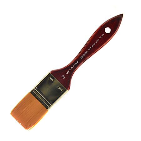 Grumbacher Goldenedge Watercolor Paint Brush, 1 1/2", Wash, Synthetic Filament, Dark Red