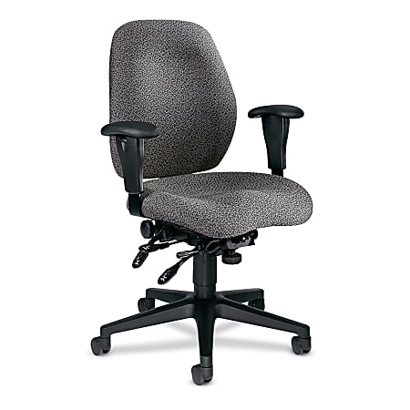 HON® 7800 Series Mid-Back Performance Chair With Arms, 44"H x 26 7/8"W x 34 1/2"D, Black Frame, Iron Fabric