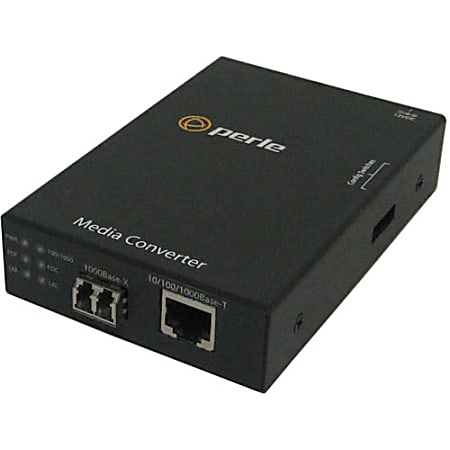 Perle S-1000-S2LC120 Media Converter - 1 x Network (RJ-45) - 1 x LC Ports - DuplexLC Port - 1000Base-T, 1000Base-ZX - Rail-mountable, Rack-mountable, Wall Mountable