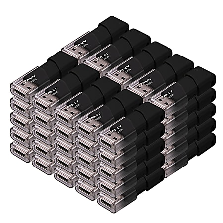 PNY Attache 3 USB 2.0 Flash Drives,32GB,Black Pack of 50 Flash Drives