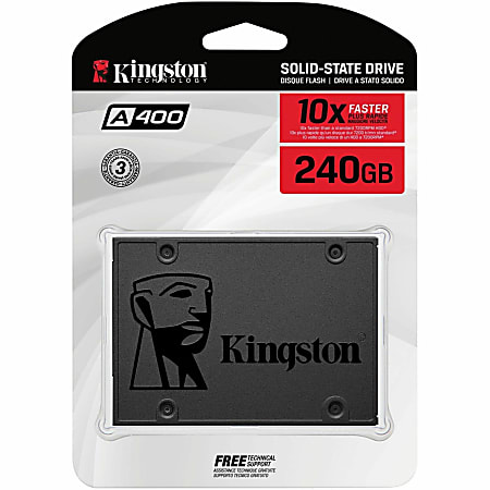Kingston A400 240 Gb Solid State Drive, 2.5" Internal, Sata (Sata/600), Sa400S37240G