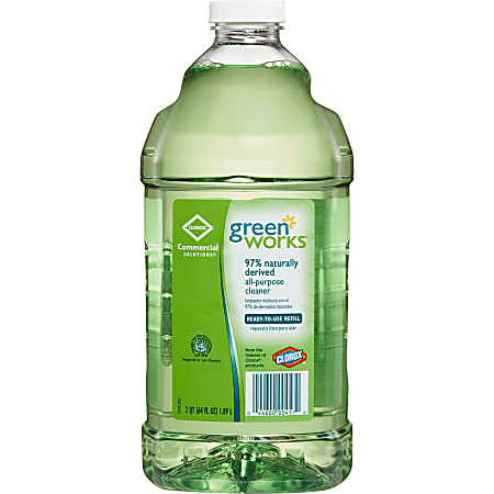 Clorox Commercial Solutions Green Works All Purpose Cleaner Refills - Liquid - 64 fl oz (2 quart) - 468 / Pallet - Green