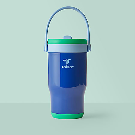 Base Brands Spill-Proof Tumbler With Handle, 14 Oz, Blue