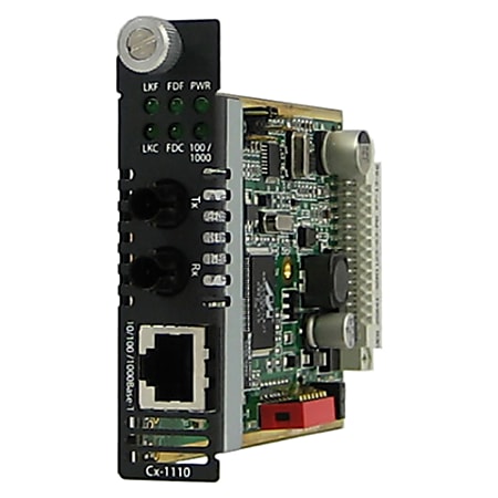 Perle C-1110-S2ST120 Gigabit Ethernet Media Converter - 1 x Network (RJ-45) - 1 x ST Ports - 1000Base-ZX, 10/100/1000Base-T - Internal