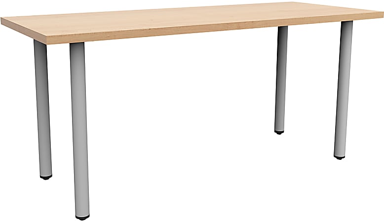 Safco® Jurni Multi-Purpose Post Leg Table With Glides, 29”H x 24”W x 60”D, Fusion Maple/Silver