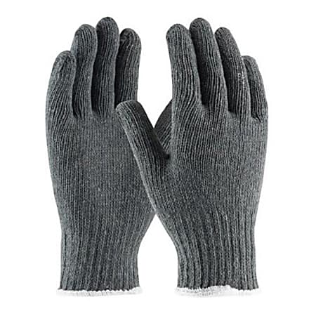 PIP Cotton/Polyester Gloves, 8", Medium, Gray, Pack Of